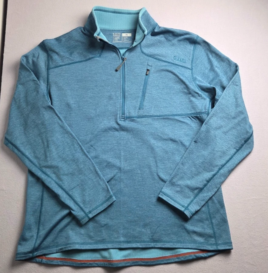 5.11 Tactical Pullover Shirt Mens X-Large Blue 1/4 Zip Pocket Sweatshirt Shacket