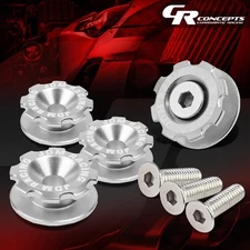4x SILVER 24MMx11MM ALUMINUM QUICK RELEASE FASTENER BUMPER FENDER GEAR LIDS KIT