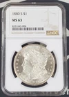 1880-S US Morgan Silver Dollar - NGC MS 63