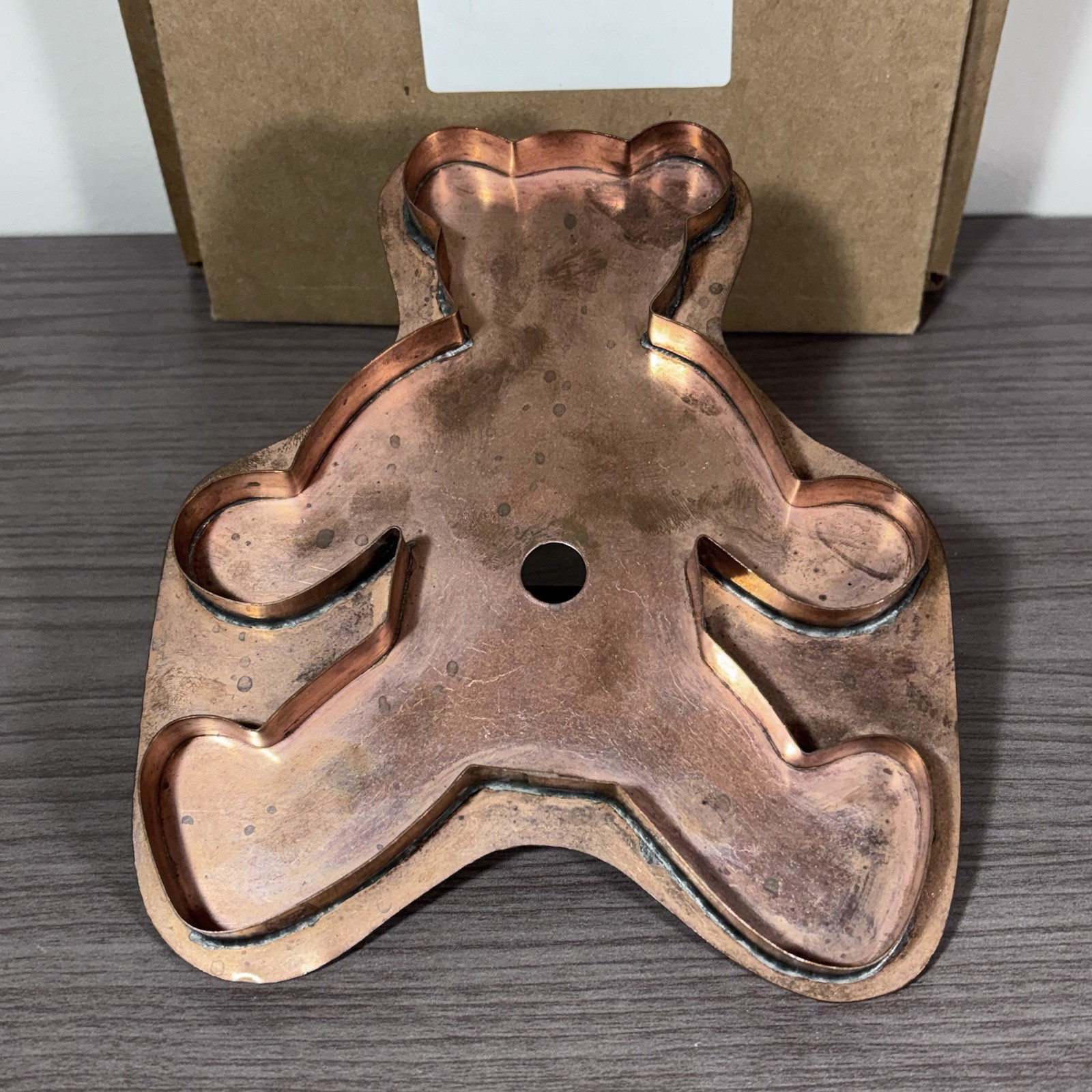 1997 Large Martha Stewart for Nordstrom Teddy Bear Copper Cookie Cutter 7" x 6"