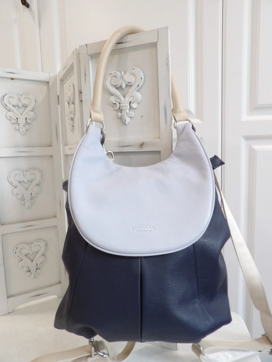 American Leather Co. Navy Color Block Backpack Purse MSRP  display picture 1