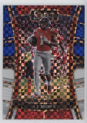 2023 Select Draft Picks Concourse Blue & White Squares Prizm /100 AJ Brown 0nw0