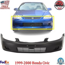 Front Bumper Cover With License Plate Provision For 1999-2000 Honda Civic Sedan