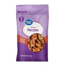 Great Value Pecan Halves 8 oz Fresh Baking Nuts Snack