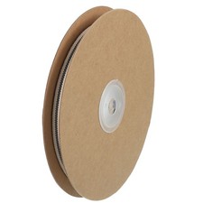 Natural Cotton Stripes Ribbon, 3/8 Inch x 20 Yard, Natural with Black