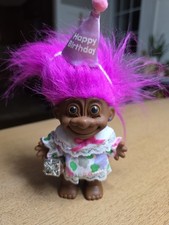 Rare Russ Troll African American Black Happy Birthday Girl 4 1/2 in