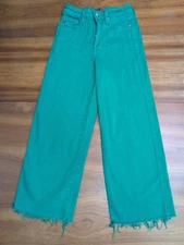 Judy Blue JB88839 C Kelly Green High Waist Jeans 1/25 (25x24) Crop Fray Stretch