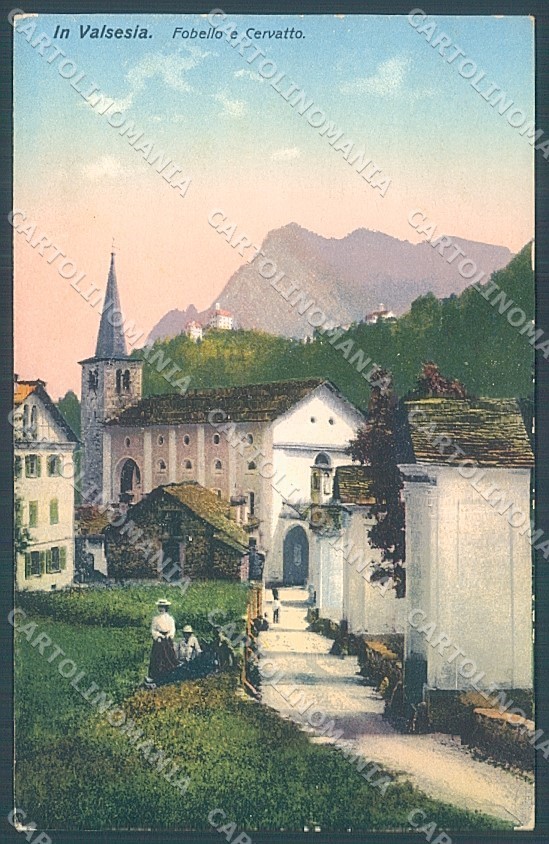 Vercelli Cervatto Fobello Chiesa cartolina JK5090