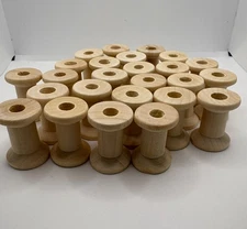 Empty wooden spools, lot of 25, wood, crafts, sewing, thread