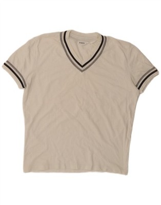 Bikkembergs Herren T-Shirt Oberteil XL weiß gestreift KR08