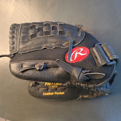 Rawlings Playmaker Series 11 Inch Baseball Glove Black Leather PM11MB LHT