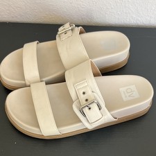 Dolce Vita Aggey Beige Slide Sandals Adjustable Double Buckle Strap Women 9