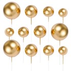 20Pcs Creative Round Ball Cake Topppers Simple Unique Ball Shaped Cupcake
