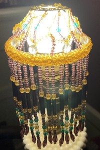 Vintage Beaded Bulb Cover w/Beaded Fringe