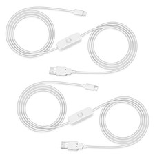 2Pcs 5V USB Type C Switch Extension Cable White 