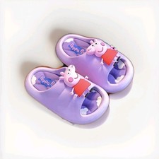 Peppa Pig Sandalen Hausschuhe Schuhe Lila Peppa Wutz Badelatschen Größe 26 - 27