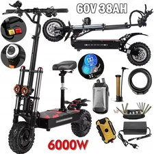 11 in Electric Scooter 6000W 60V 38AH Adult Off Road Folding E-Scooter 85 KM/H