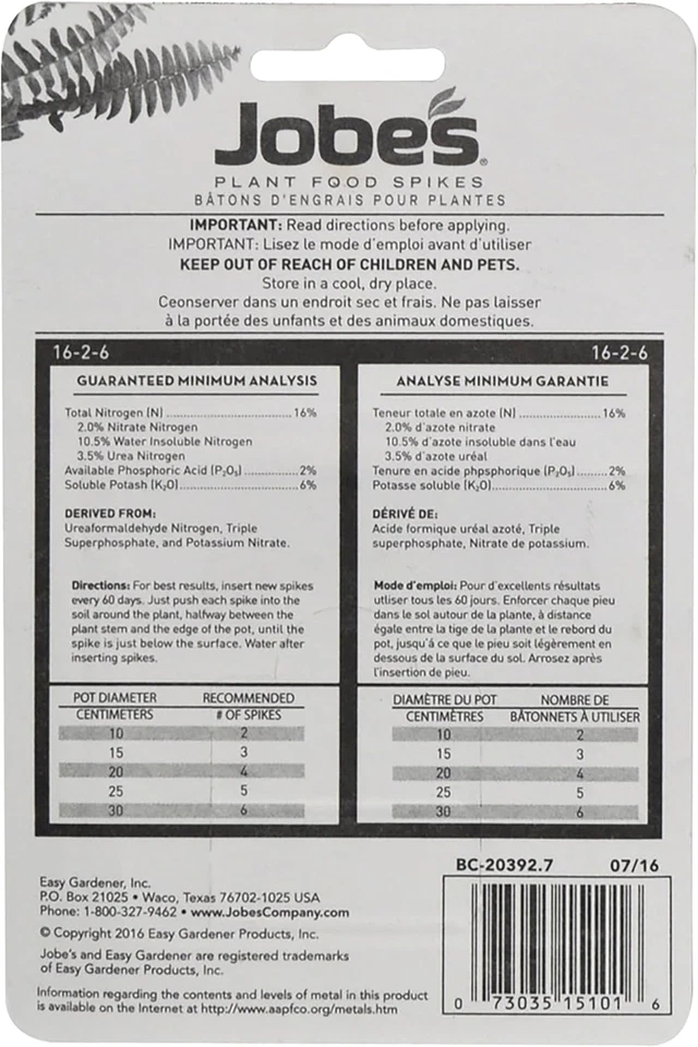 Plant Food Fertilizer Spikes for Ferns and Palm Plants, 30 Count - Image 2 of 4