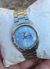 Vintage Seiko 5 Automatic Stainless Steel Men Wristwatch Blue Dial made in Japan