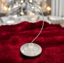 Silver-Toned Metal Ornament Display Stand, Medium, 10” H X 5.5" W X 5.5" D