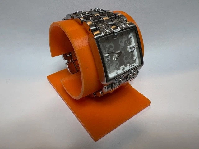 Police square quartz stainless steel watch, silver dial with  dragon  design - Image 2 of 4