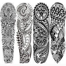 Tribal Totem Temporary Tattoo Sleeve Full Arm Men Women