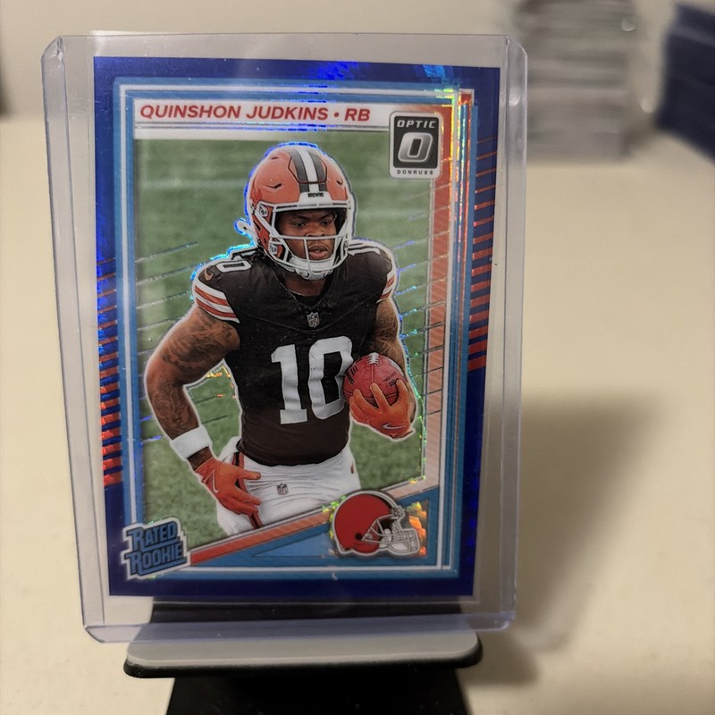 2025 Panini Donruss Optic - Rated Rookie Quinshon Judkins #252 Blue Hyper Prizm