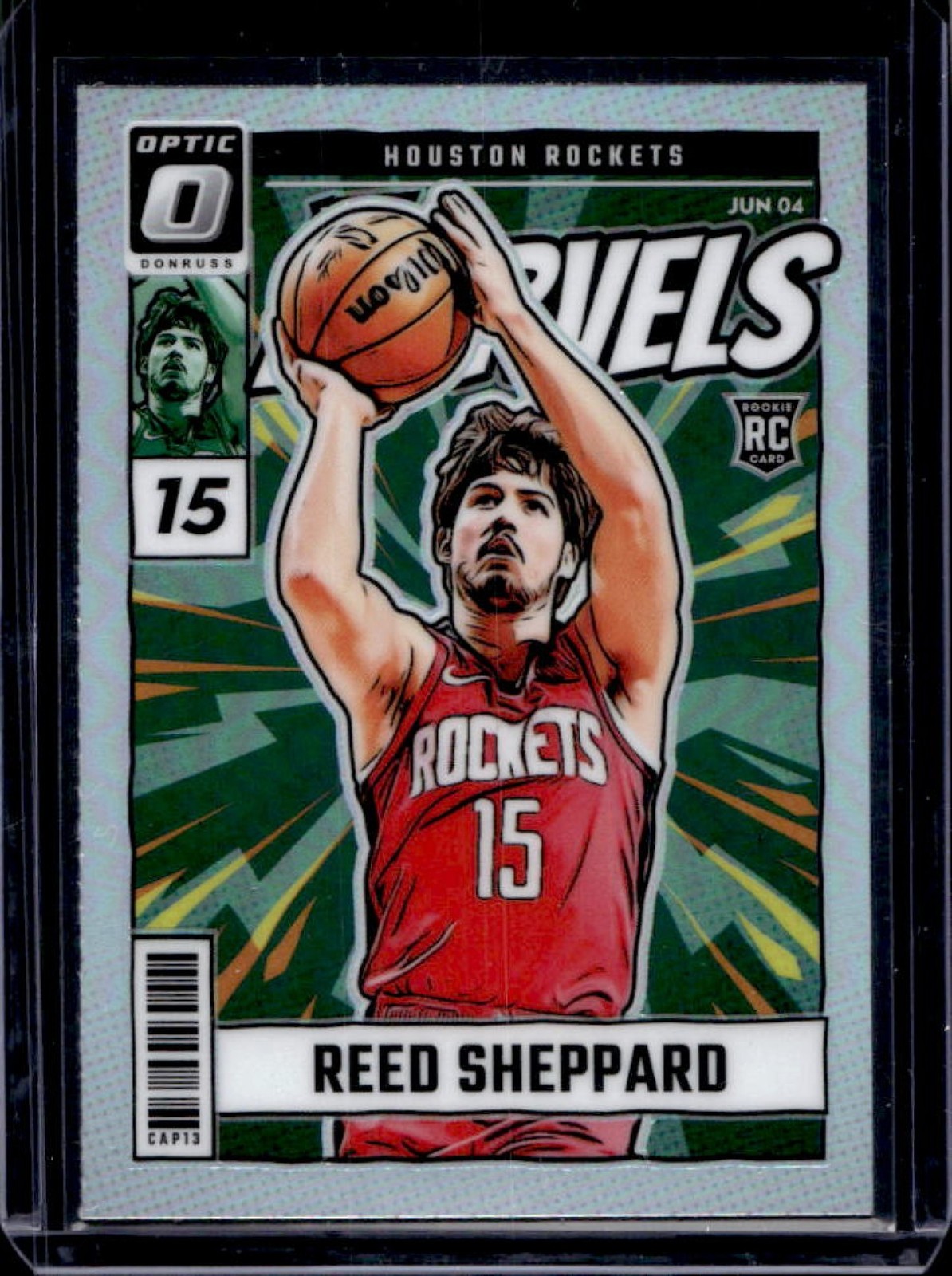 2024-25 Donruss Optic Reed Sheppard Net Marvels RC Holo Rookie #4 Rockets