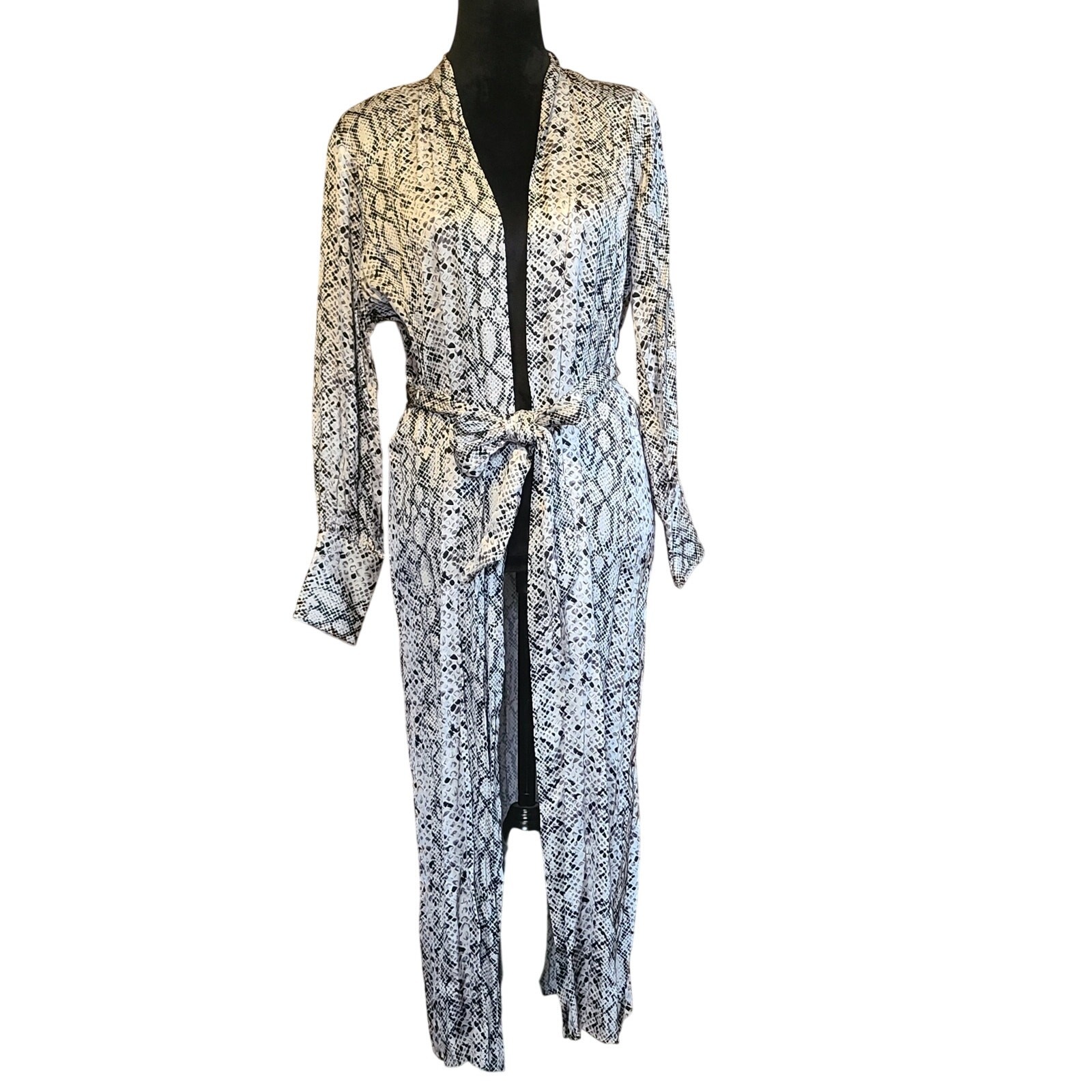 Good American The Sheer Snake Print Python Robe W… - image 1