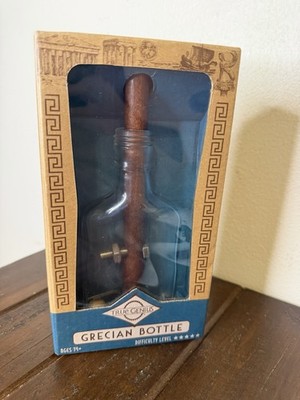Grecian Bottle Brainteaser Puzzle Game Wood Glass Metal Ages 14+ True Genius NEW