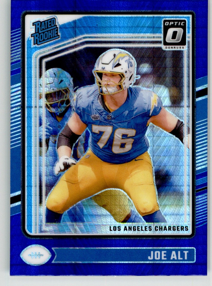 Joe Alt 2024 Donruss Optic Blue Hyper 254 Los Angeles Chargers Rookie