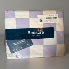 Bedsure Duvet Cover Purple Checkered Twin/Twin XL Size - 2 Pc Cotton 68''x90''