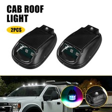 2x Led Flash Solar Power Cab Rgb Top Roof Light For Off-road Vehicle Trailers