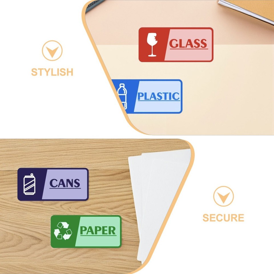 20 Pcs Garbage Collection Sign Stickers Recycling Signs for Bins | eBay