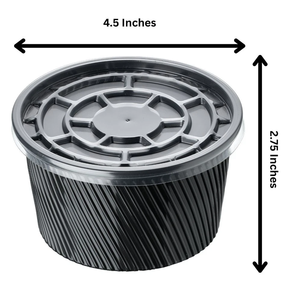 Cuencos de sopa con tapas de 16 oz (400 tazones + 400 tapas) | Aptos para microondas de plástico PP Foto 2 de 4