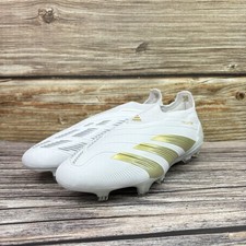 Mens Sz 8 NWOT adidas Predator Elite Laceless FG White Gold Soccer Cleats IF6448