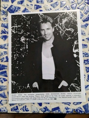 Don Johnson's Music Video Feature Heartbeat Vintage HBO 8 X 10 Promo Photo