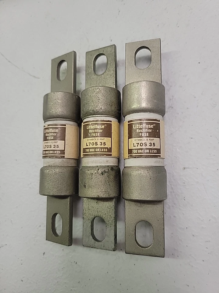 Lote de 3 fusibles rectificadores Littlefuse L70S 35 amperios 700v - ECS Foto 3 de 4