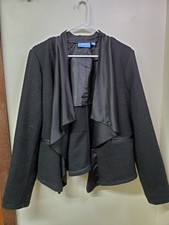 Simply Vera Vera Wang Women's Size XL Blazer Jacket Textured Ruffled Wool Blend