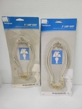 Lot of 2 Brass 8 Inch Lamp Harp Detachable Shade Holder for Table Floor Lamps