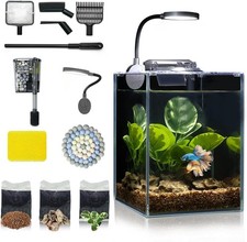 1.25 Gal Glass Aquarium Kit, Filter LED Light, Betta Fish Tank