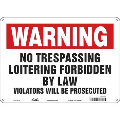 Condor 473M56 Safety Sign, 10 In Height, 14 In Width, Polyethylene, Horizontal