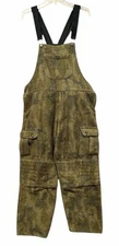 Vintage Guide Series Acrylic Fuzzy Camo Bib Overalls Mens Size M Zip Fly *READ