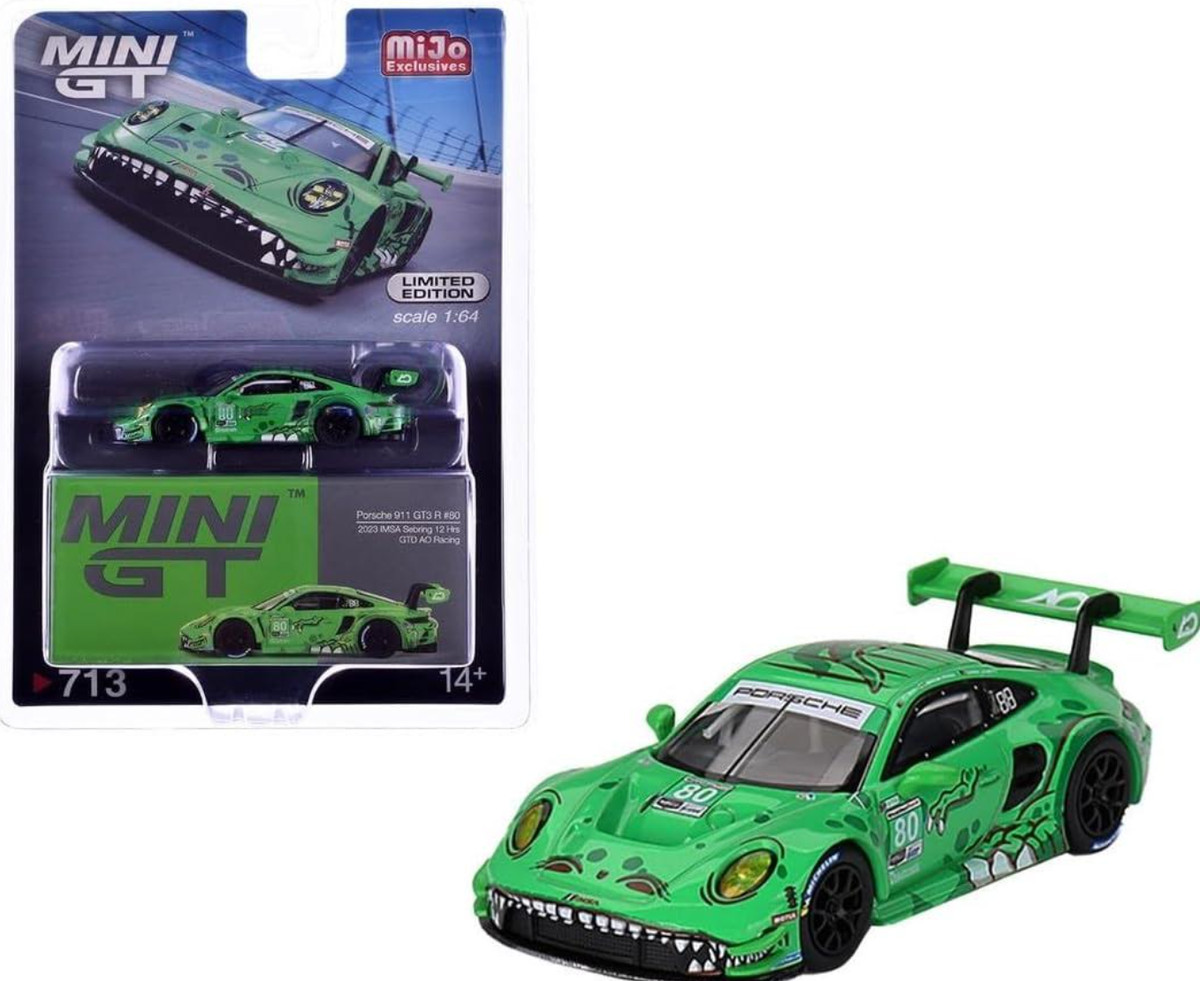 1/64 Mini GT 2023 Porsche 911 GT3 R #80 GTD AO Racing IMSA Sebring