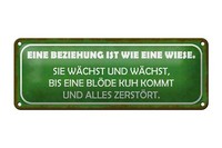 Blechschild Spruch 27X10 Cm Beziehung Ist Wie Eine Wiese Deko Schild Tin Sign