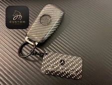 Genuine Carbon Fiber Key Fob Cover Keyring Package For Mercedes G63 W464 Custom