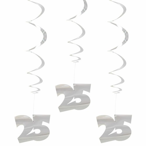 25TH SILVER WEDDING ANNIVERSARY PARTY DECORATIONS - PARTYWARE COMPLETE SELECTION - Picture 10 of 19