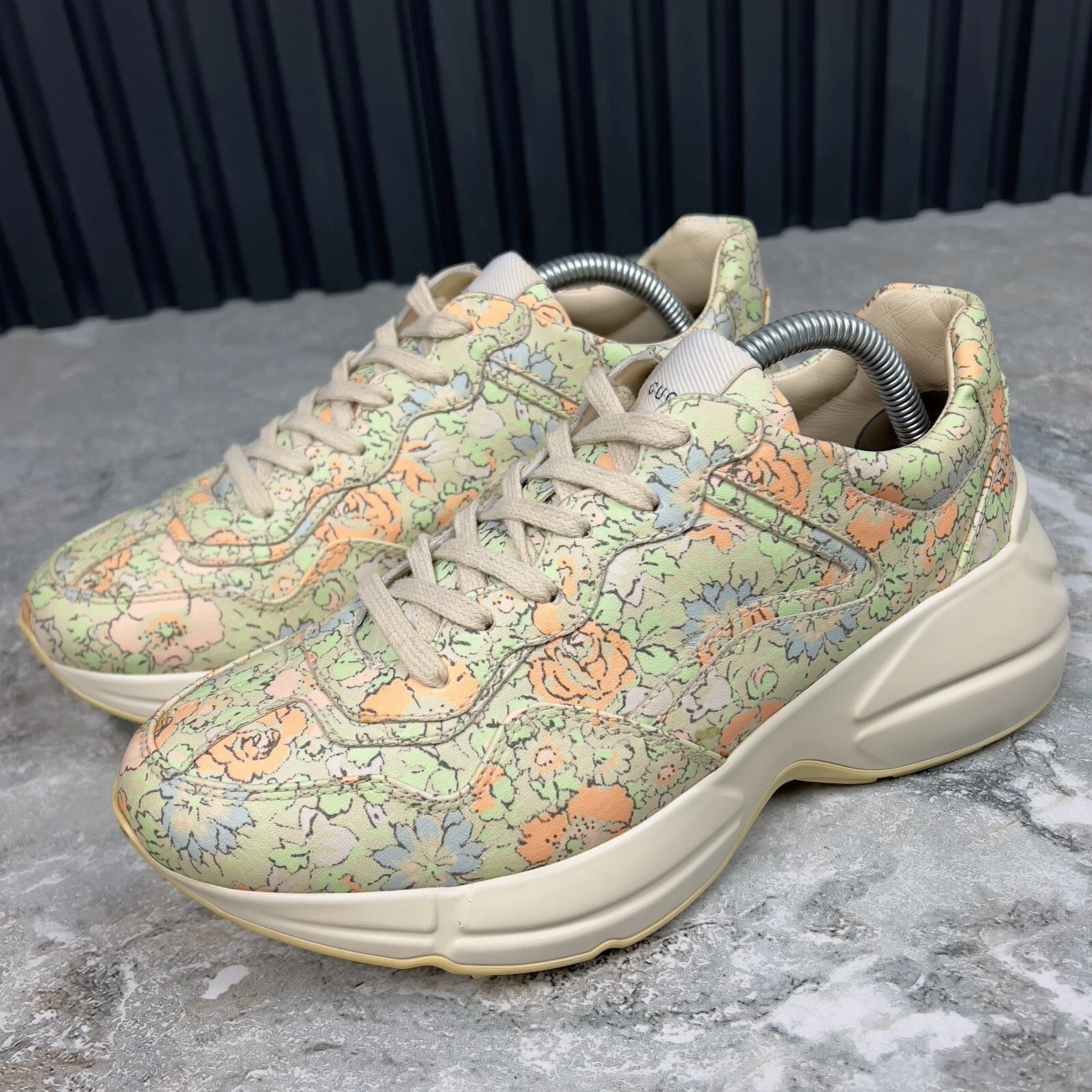 Baskets en toile GUCCI Liberty Rhyton fleurs muticolores cuir 7 US ou *