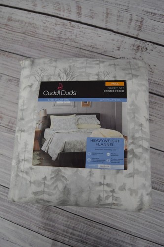 New Cuddl Duds FULL size heavyweight flannel 4 piece sheet set Painted Forest - 第 13/15 張圖片