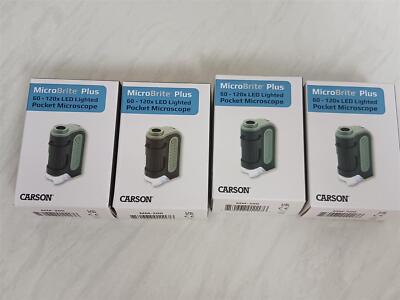 4x Carson MicroFlip 100x-250x - Taschenmikroskop - LED- & UV-Licht -- 1841/1801